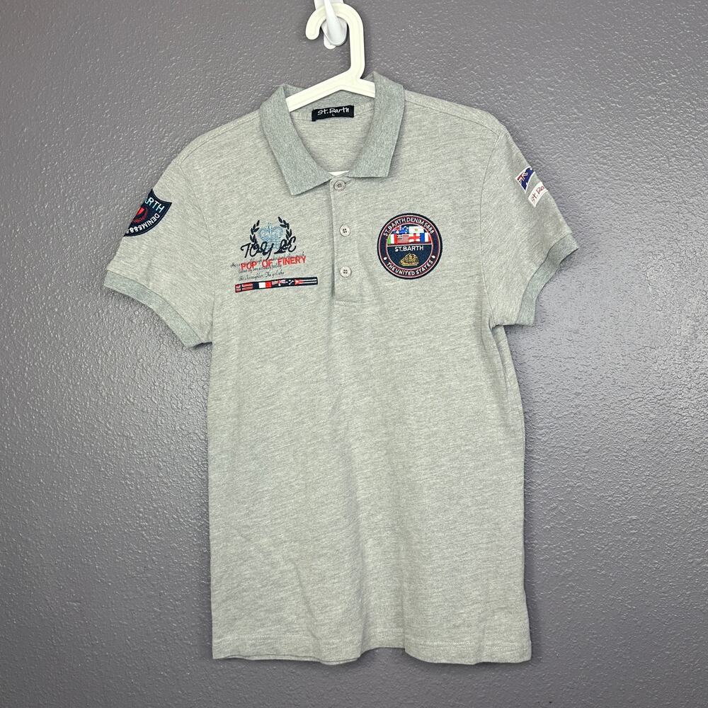 St. Barth Men's Polo Size Large Gray Patchwork Yacthing
